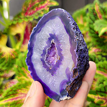 Agate geode with cavity dyed purple 188g