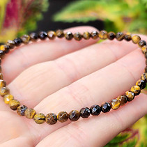 Tiger's eye bracelet, polished balls, 4mm