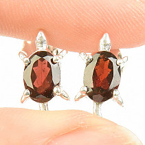 Tortoise earring garnet Ag 925/1000