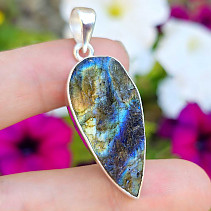 Raw labradorite pendant silver Ag 925/1000 10.7g