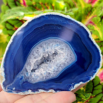 Agate blue dyed geode with cavity 171g from Brazil