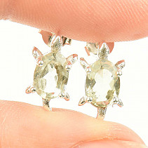 White topaz turtle earrings Ag 925/1000