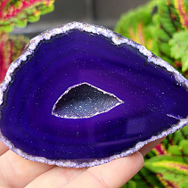 Agate geode with cavity dyed purple 179g from Brazil