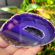 Agate geode with cavity dyed purple 189g from Brazil