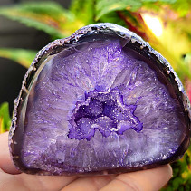 Agate geode with cavity dyed purple 170g from Brazil