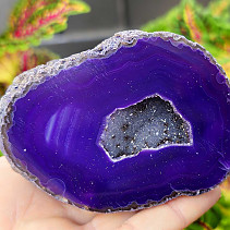 Agate geode with cavity dyed purple 240g