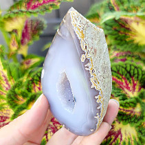 Gray agate geode with hollow 242g (Brazil)