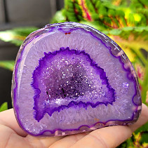 Agate geode with cavity dyed purple 198g