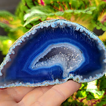 Agate blue dyed geode with cavity 161g from Brazil