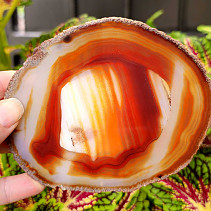 Agate polished honey slice from Brazil 114g