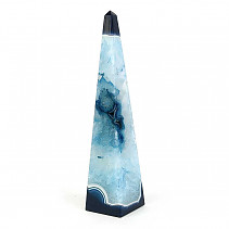 Agate blue obelisk with hollow Brazil 698g