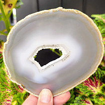 Polished agate slice with core from Brazil 118g