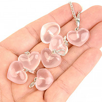 Rose quartz Q extra heart pendant Ag 925/1000