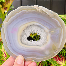 Polished agate slice with core from Brazil 138g