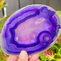 Polished agate slice with core from Brazil 147g