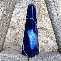 Blue agate obelisk with socket 329g (Brazil)