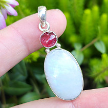 Pendant moonstone and spinel 6.2g Ag 925/1000