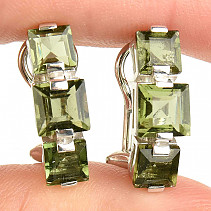 Vltavín cut earrings trio Ag 925/1000