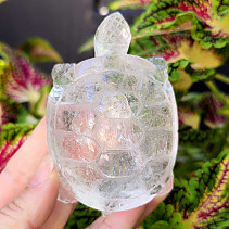 Crystal turtle figurine hand cut 228g