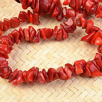 Bracelet dyed shells chopped red shapes