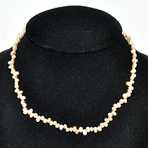 Perly cik-cak meruňkové - náhrdelník 42cm