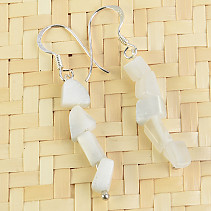 Ulexite white earrings Ag