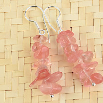 Calcite pink earrings Ag
