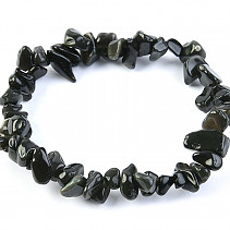 Bracelet black obsidian chopped shapes