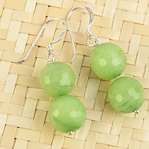 Earrings ground balls green Ag