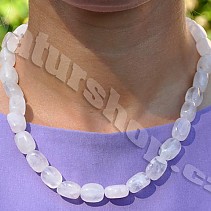 Rose quartz necklace smoothed stones 45 cm