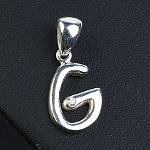Silver pendant with zircon Ag 925/1000 letter G
