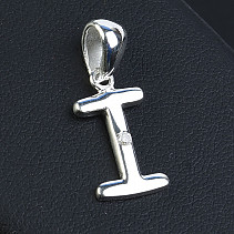 Pendant with zircon silver Ag 925/1000 letter I