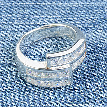 Prsten se zirkony stříbro Ag 925/1000 7,2g