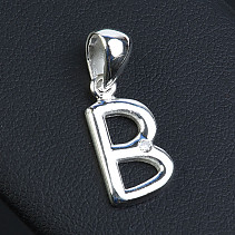 Silver pendant with zircon Ag 925/1000 Letter B