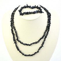 Aventurine Synth. dark jewelry set - necklace dl. + bracelet