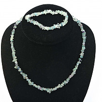 Fluorite jewelry set - necklace + bracelet