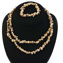 Image jasper jewelry set - necklace dl. + Bracelet