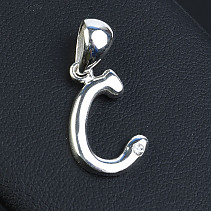 Silver pendant with zircon Ag 925/1000 letter C