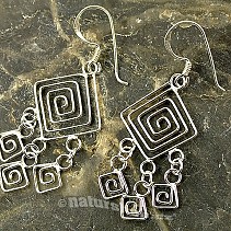 Earrings silver square Ag 925/1000