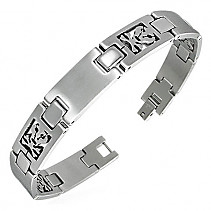 Stainless steel bracelet with a pattern of skull 21 cm