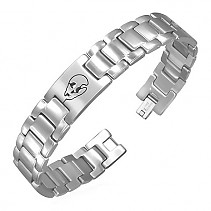 Steel bracelet with a pattern of skull 21 cm