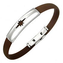 Bracelet steel plate and silicon brown typ067