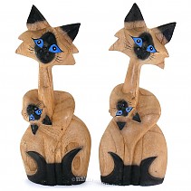 Siamské kočky malované - propletené 30cm