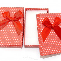 Dárková krabička červená s mašlí 8 x 5cm - na přívěsek, náušnice