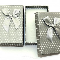 Gift box with gray bow 8x5cm - a pendant, earrings