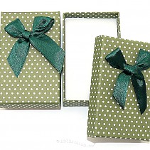 Gift box with green bow 8x5cm - a pendant, earrings