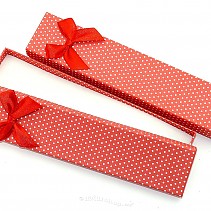 Dárková krabička červená s mašlí 20 x 4,5cm - na náramek
