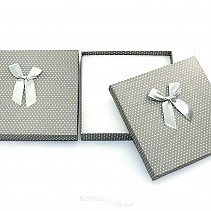 Gift box with gray ribbon 14 x 14cm - Large