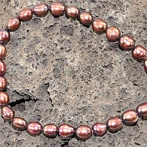 Pearls bracelet burgundy ovals