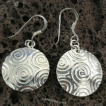 Silver earrings circular pattern Ag 925/1000
